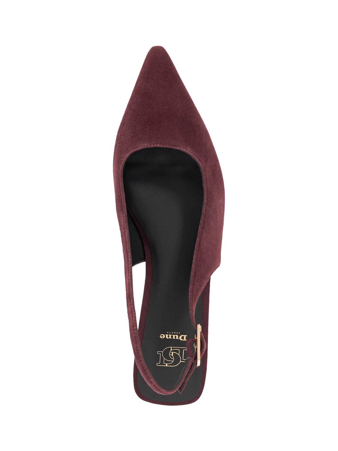 Product image 3 of 6, which shows Dune Hostess Suede Slingback Court Shoes, Purple, EU36