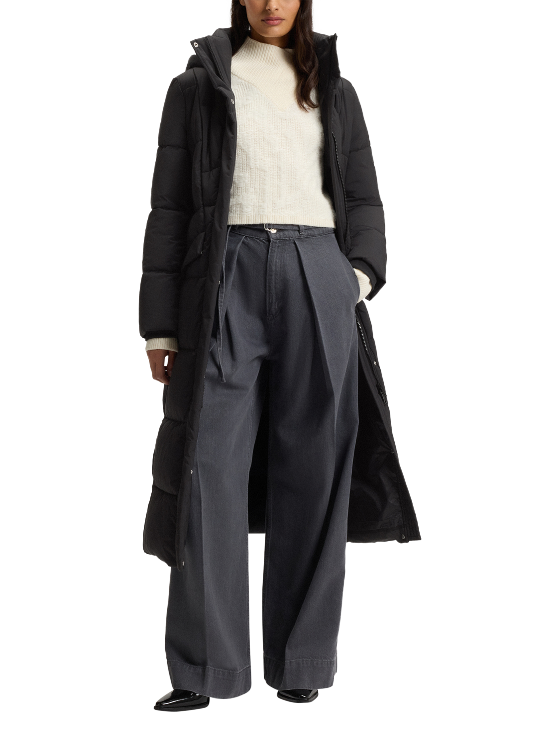 Product image 3 of 6, which shows BOSS Pamaxi Padded Long Coat, Black, 4