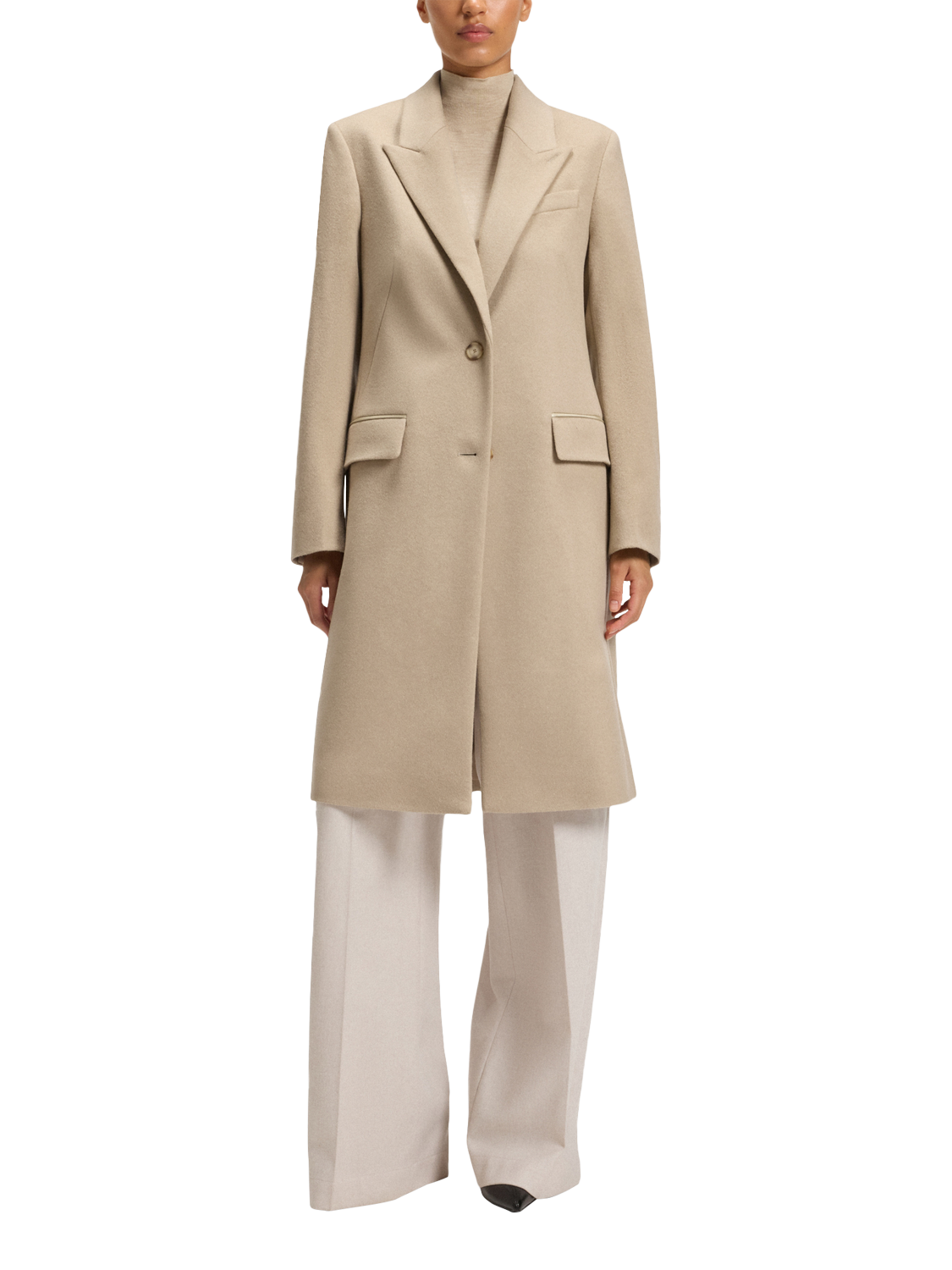 HUGO BOSS BOSS Wool V Neck Overcoat