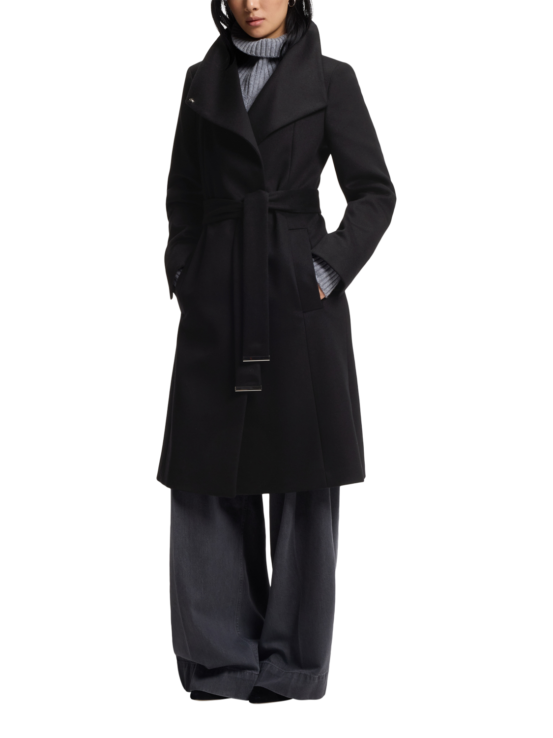 Product image 1 of 6, which shows HUGO BOSS BOSS Wool Blend Overcoat, Black, 4