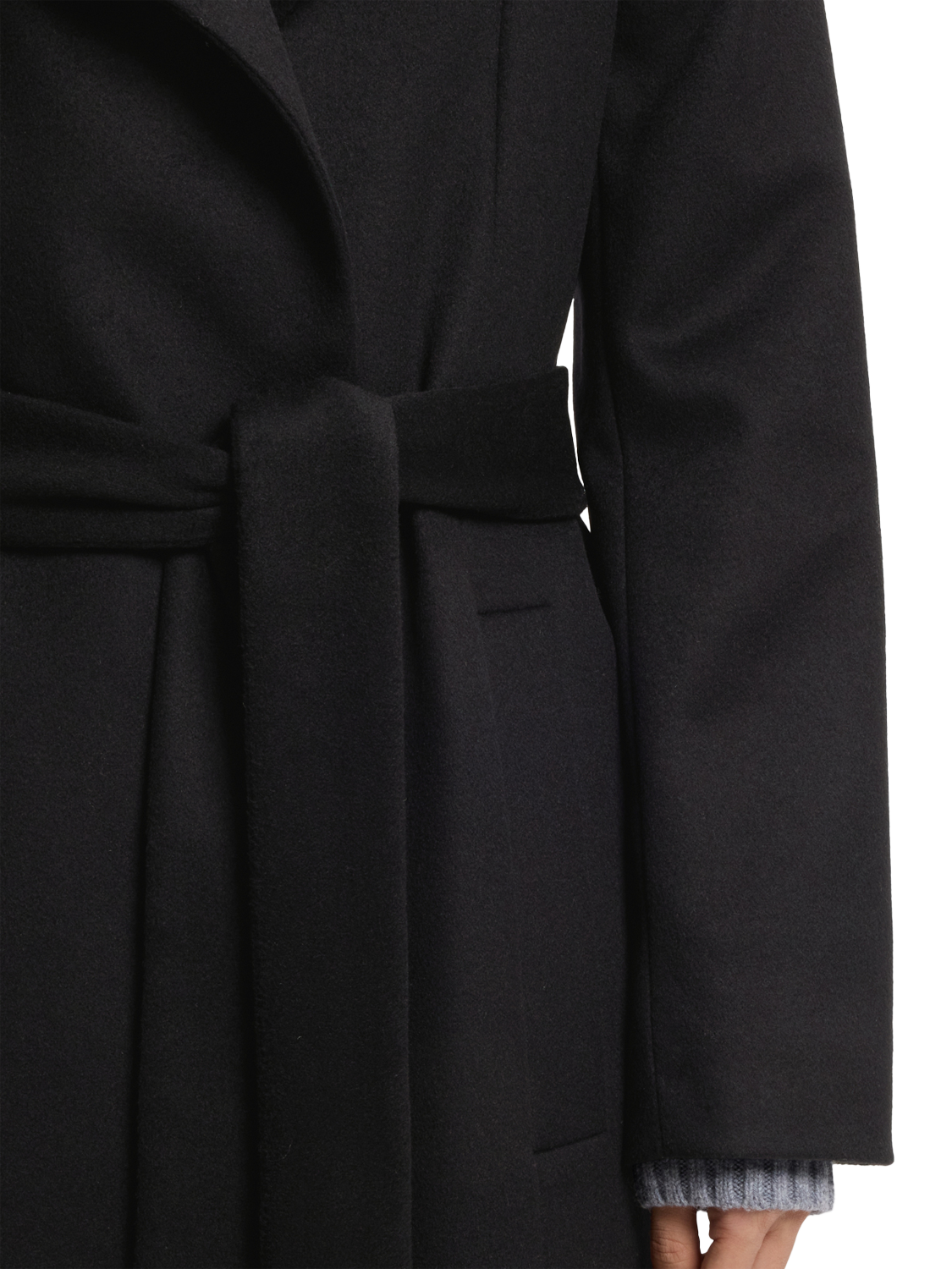 Product image 5 of 6, which shows HUGO BOSS BOSS Wool Blend Overcoat, Black, 4