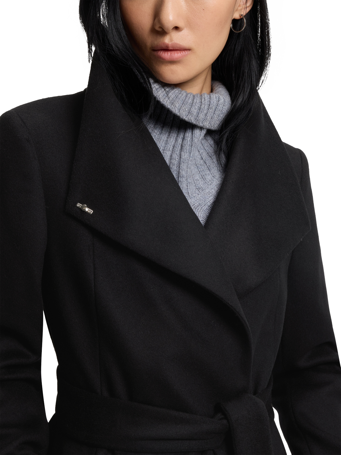 Product image 6 of 6, which shows HUGO BOSS BOSS Wool Blend Overcoat, Black, 4