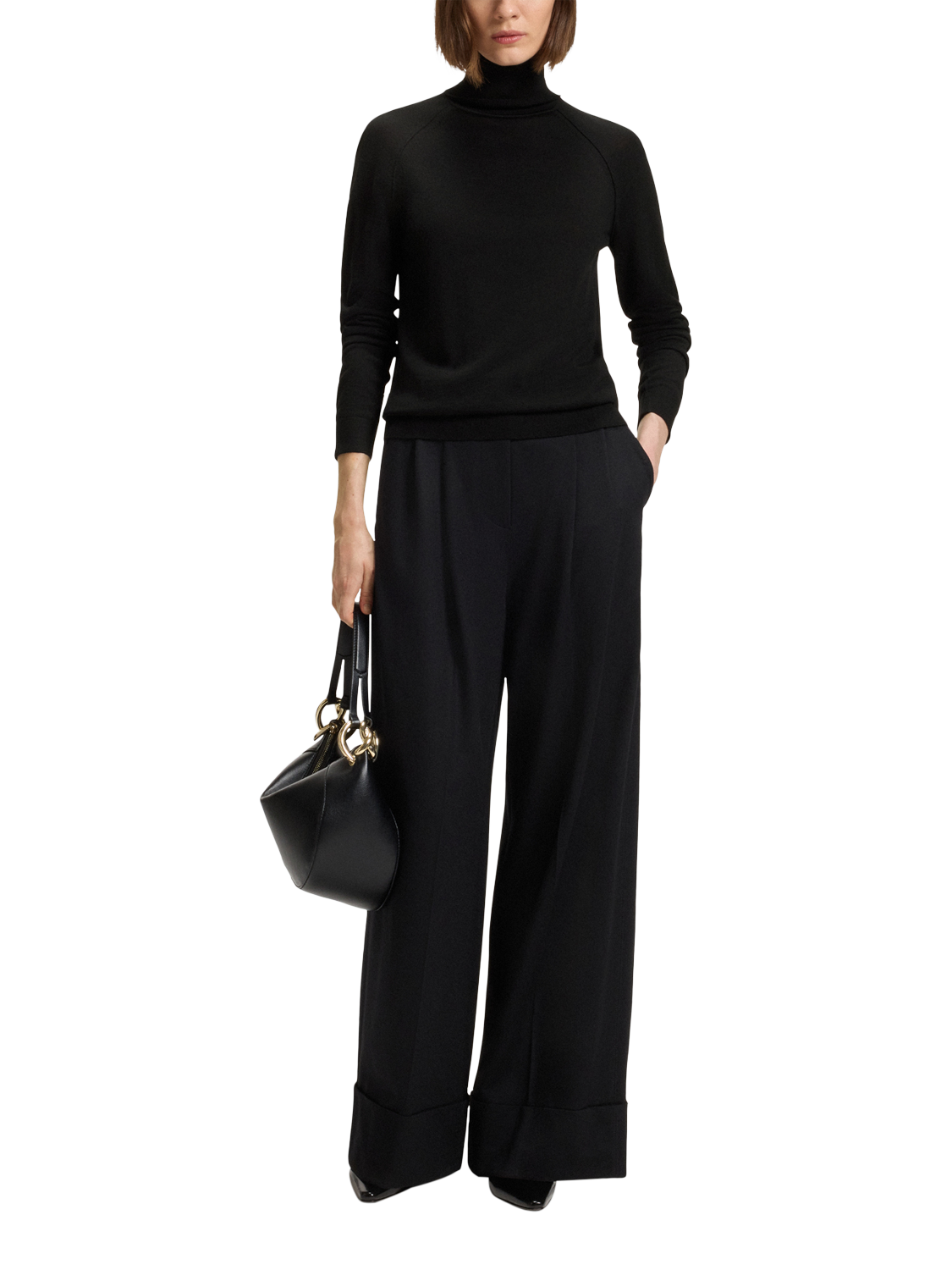 Product image 3 of 5, which shows BOSS Frizani Pure Wool Jumper, Black, XS