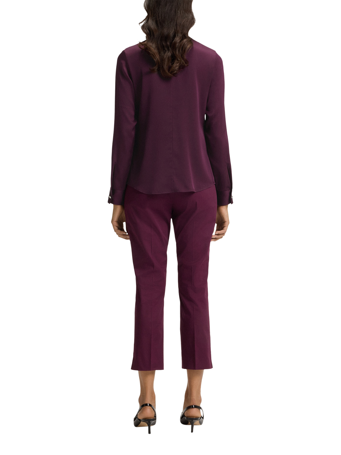 Product image 2 of 6, which shows BOSS Banorah Silk Rich Top, Dark Purple, 14