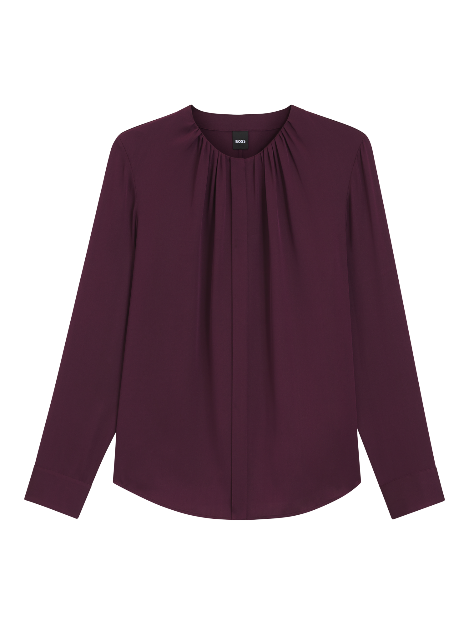 Product image 4 of 6, which shows BOSS Banorah Silk Rich Top, Dark Purple, 14