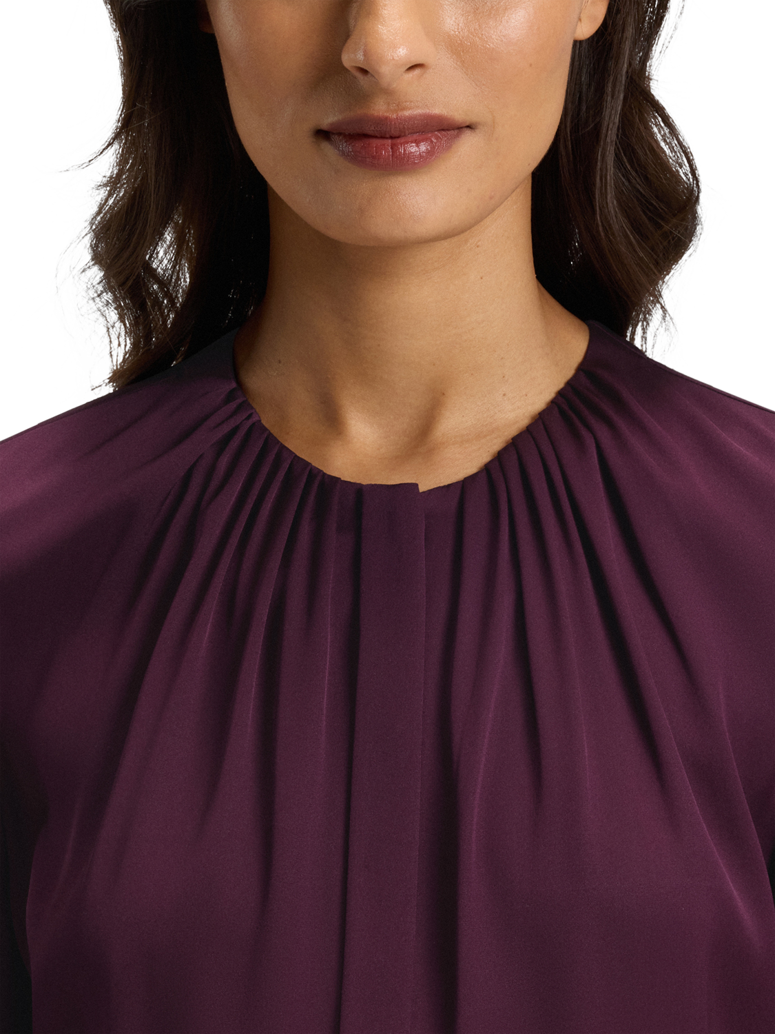 Product image 5 of 6, which shows BOSS Banorah Silk Rich Top, Dark Purple, 14