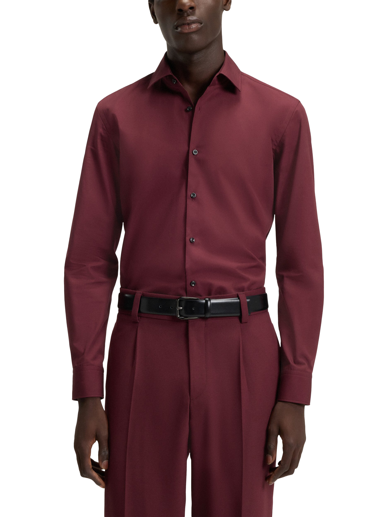 HUGO BOSS HUGO Kenno Slim Fit Cotton Shirt, Dark Red
