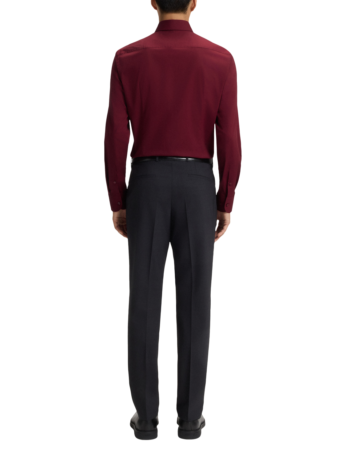 Product image 2 of 6, which shows HUGO BOSS Cotton Blend Long Sleeve Collar Shirt, Dark Red, 16