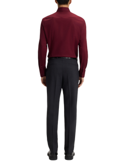 HUGO BOSS Cotton Blend Long Sleeve Collar Shirt - view 2, Dark Red