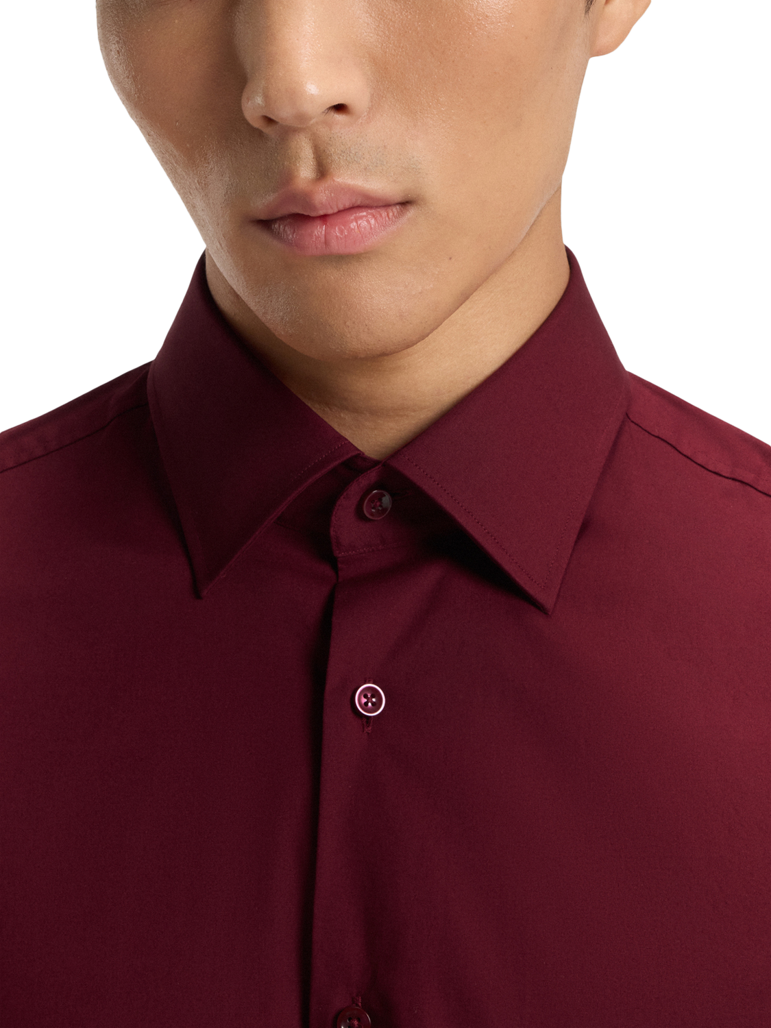 Product image 5 of 6, which shows HUGO BOSS Cotton Blend Long Sleeve Collar Shirt, Dark Red, 16
