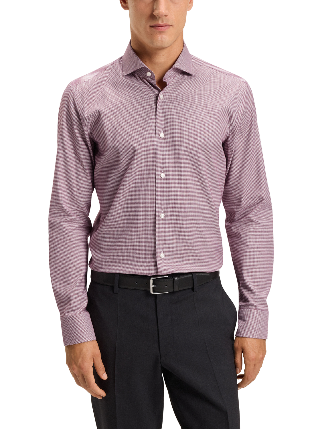 HUGO BOSS Check Shirt, Dark Red