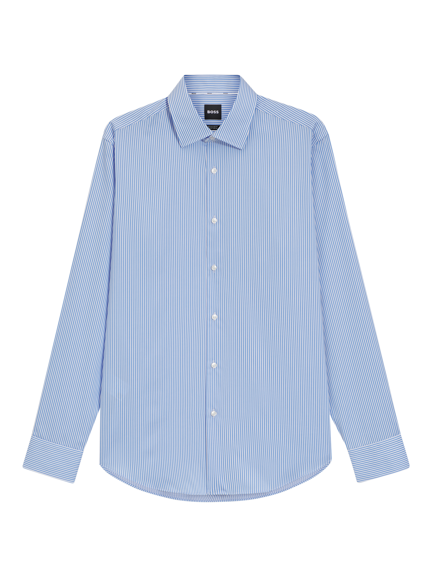 Product image 4 of 6, which shows HUGO BOSS BOSS Regular Fit Stripe Cotton Shirt, Light/Pastel Blue, 17.5