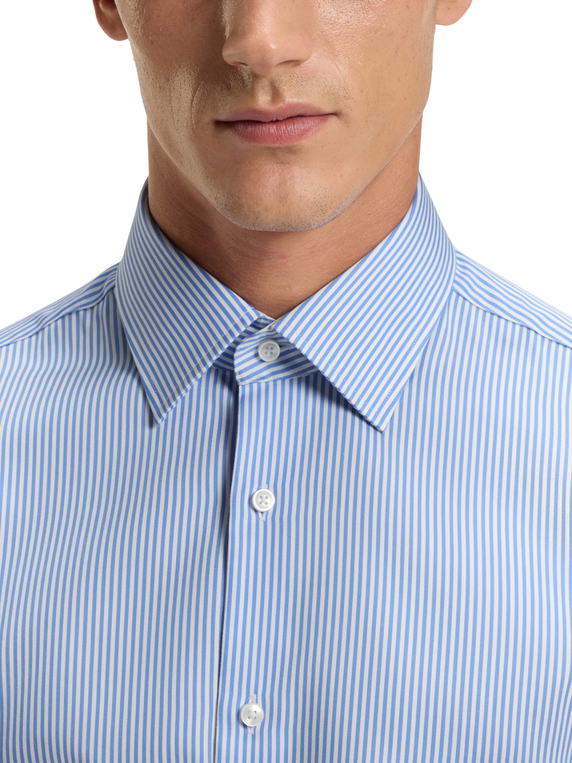 Product image 6 of 6, which shows HUGO BOSS BOSS Regular Fit Stripe Cotton Shirt, Light/Pastel Blue, 17.5
