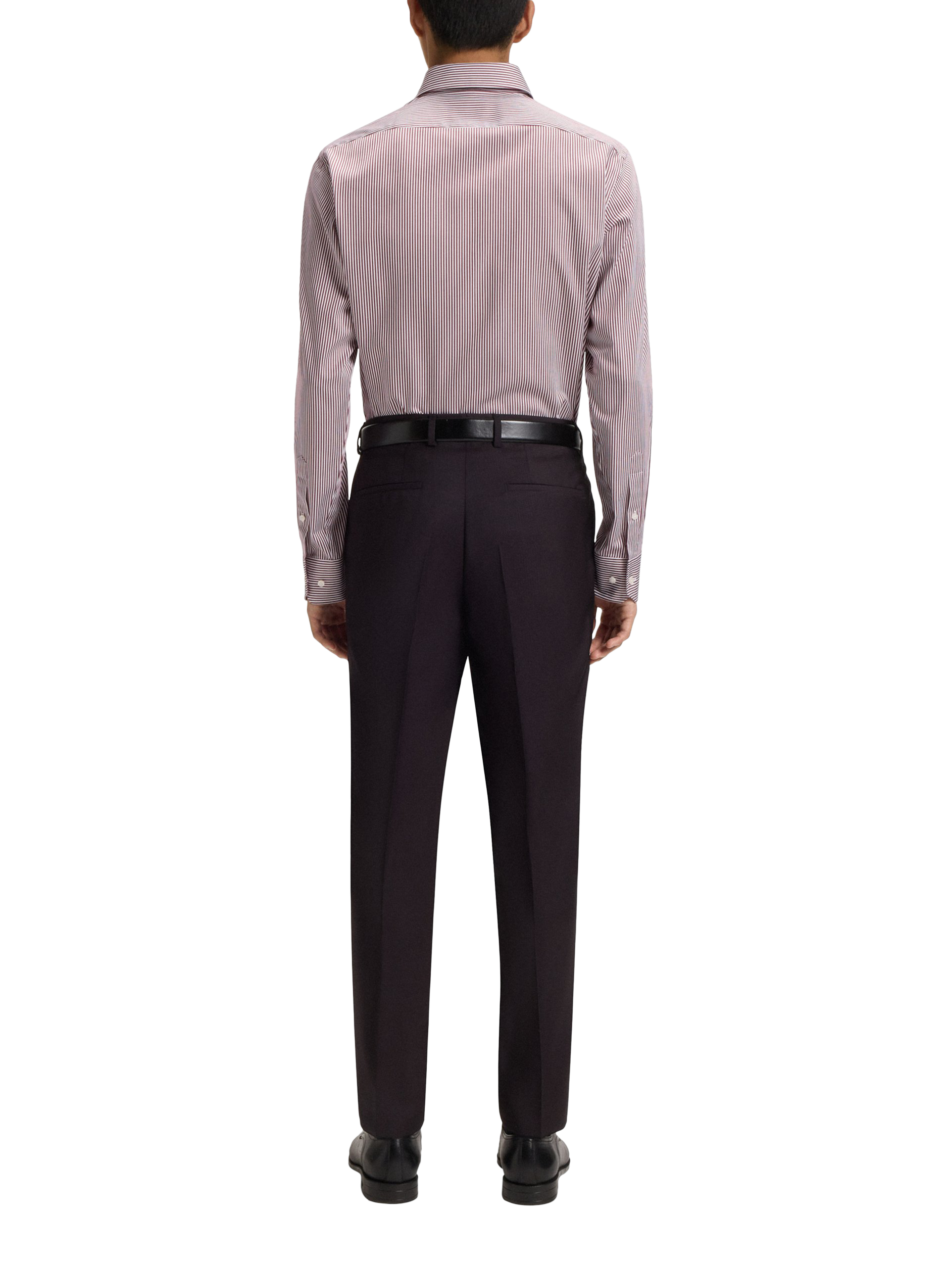 Product image 2 of 6, which shows BOSS Cotton Regular Fit Stripe Shirt, Dark Red, 15.5