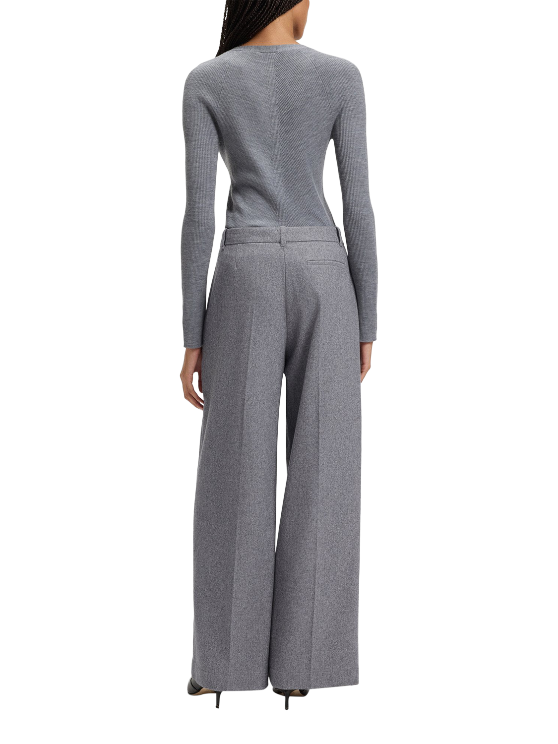 Product image 3 of 6, which shows BOSS Tiana Wool Blend Trousers, Light/Pastel Grey, 12