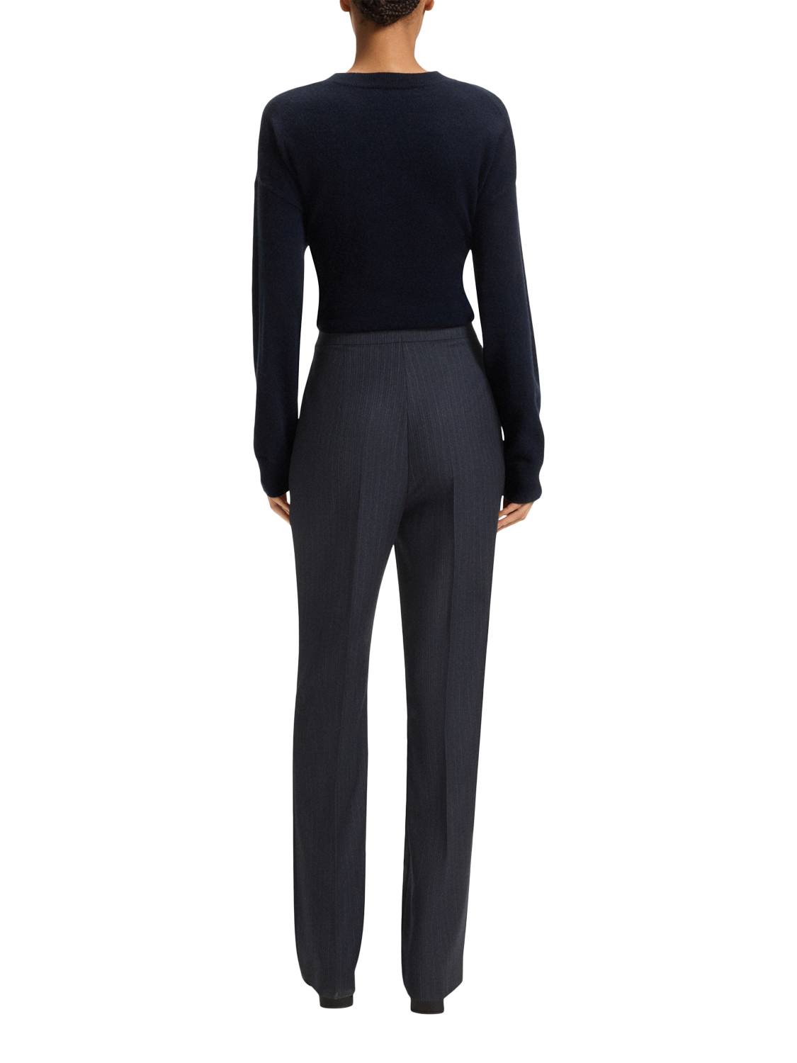 Product image 2 of 6, which shows BOSS Tupera Pinstripe Pure Wool Trousers, Open Grey, 10