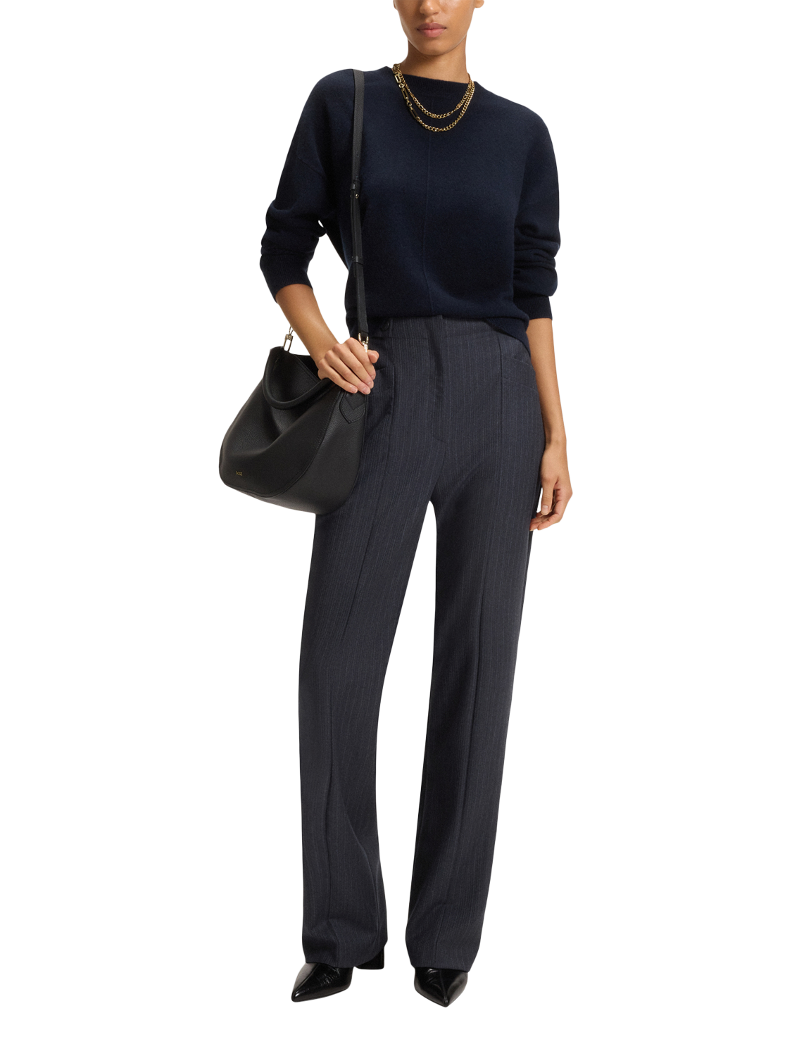 Product image 3 of 6, which shows BOSS Tupera Pinstripe Pure Wool Trousers, Open Grey, 10