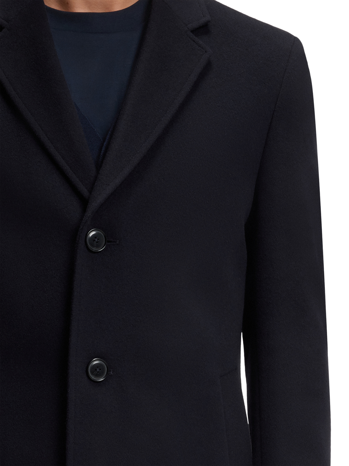 Product image 5 of 6, which shows BOSS Wool Blend Overcoat, Dark Blue, 40R