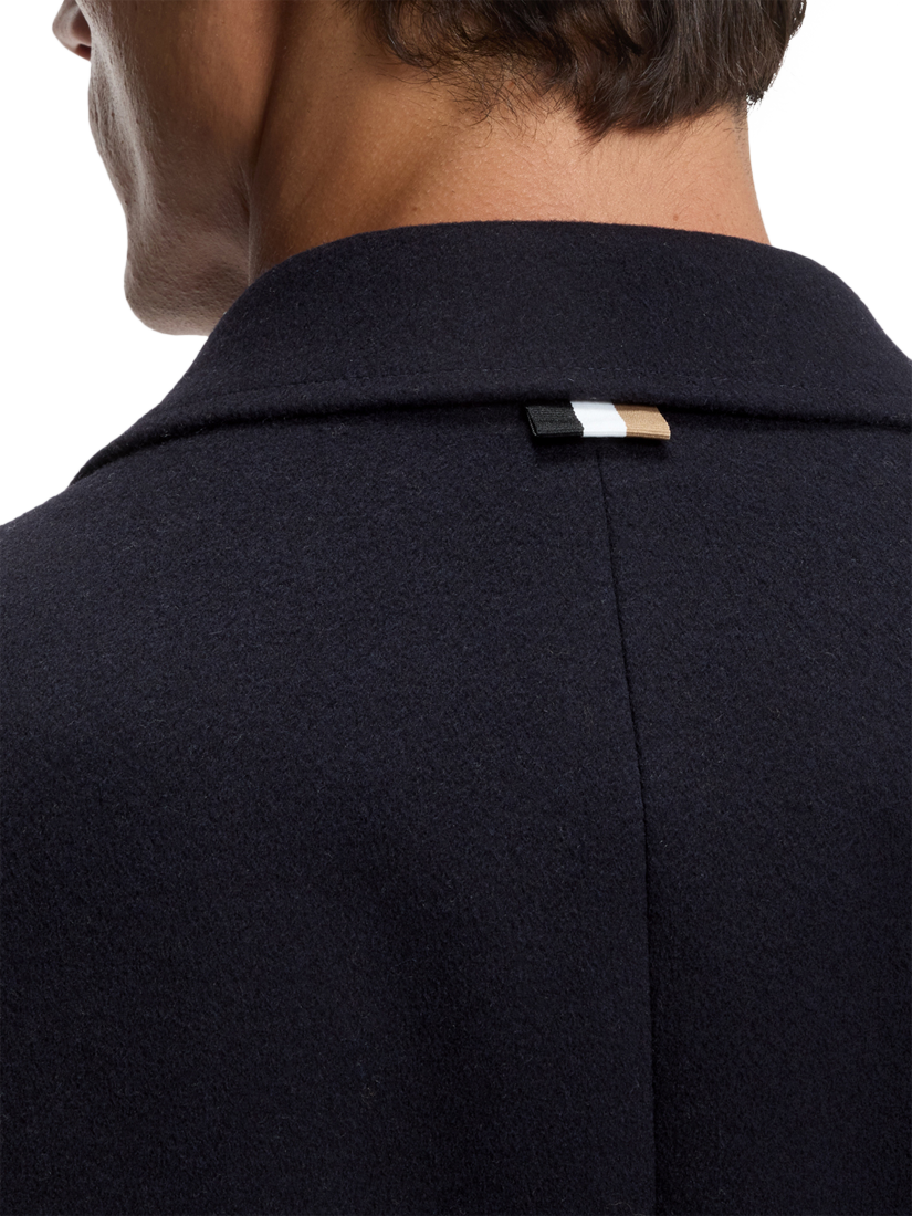 Product image 6 of 6, which shows BOSS Wool Blend Overcoat, Dark Blue, 40R