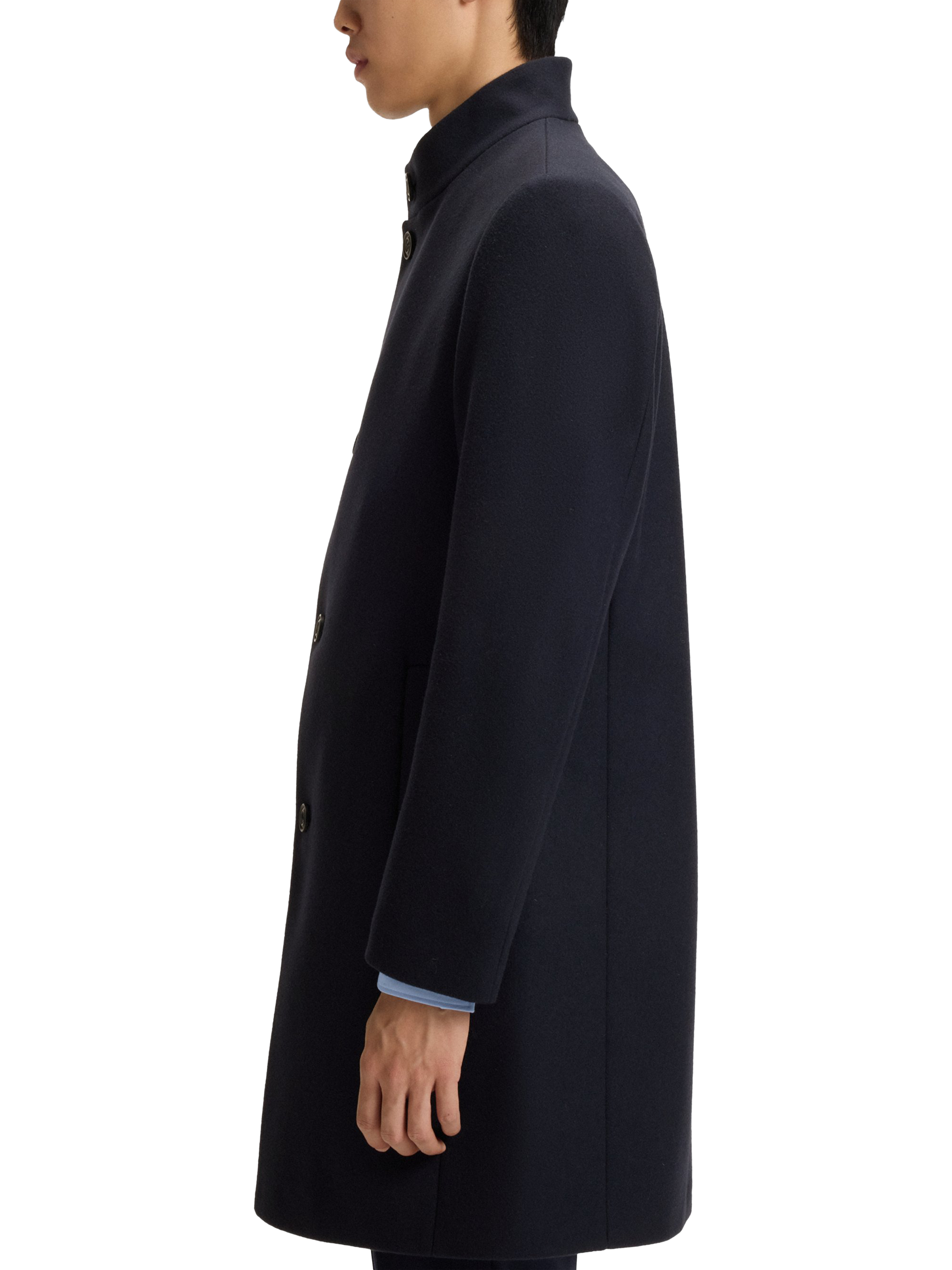 Product image 5 of 6, which shows HUGO BOSS HUGO Regular Fit Wool Blend Coat, Dark Blue, 36R