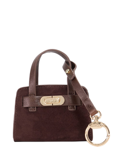 Dune London Dinky Mini Define Bag Charm, Brown