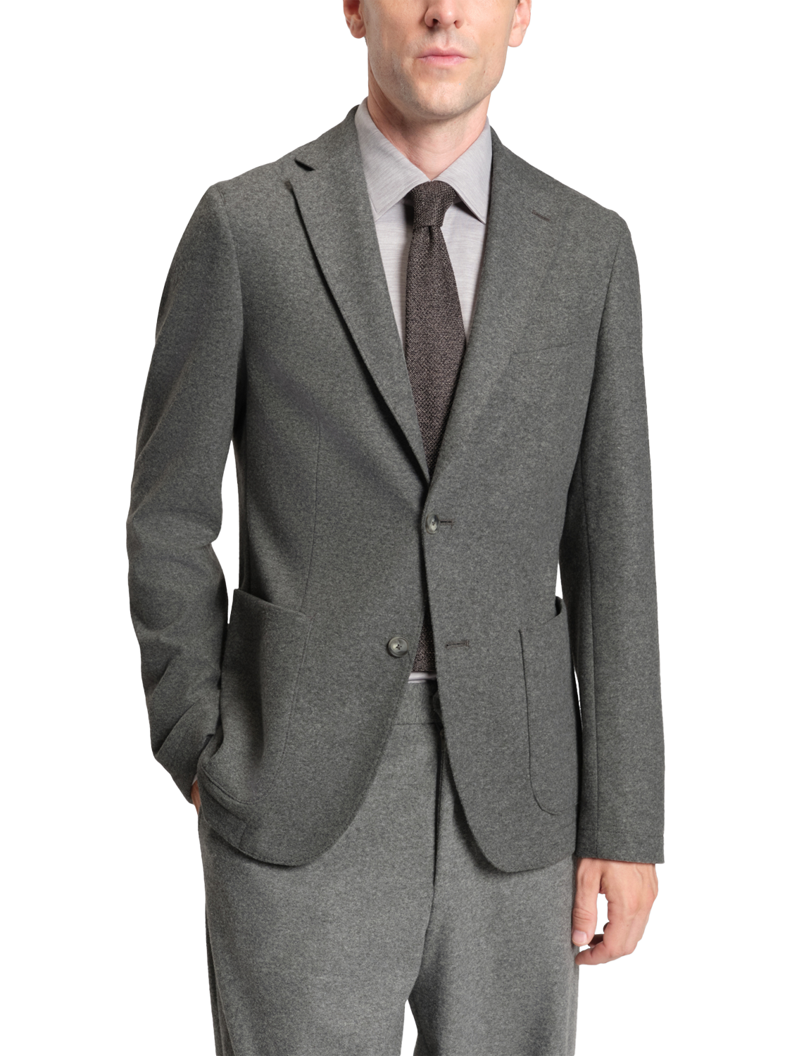 Product image 1 of 6, which shows BOSS Slim Fit Flannel Blazer, Medium Grey, 38R