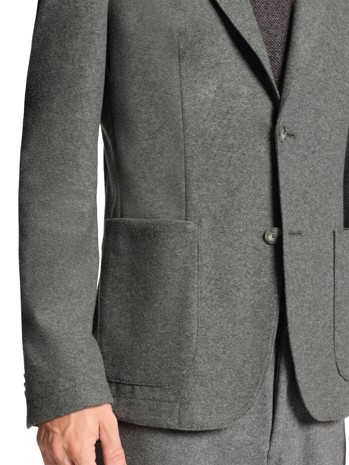 Product image 5 of 6, which shows BOSS Slim Fit Flannel Blazer, Medium Grey, 38R
