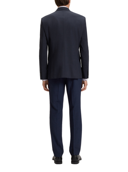 BOSS Regular Fit Wool Blend Suit Jacket - view 2, Dark Blue