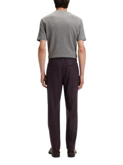 BOSS Wool Blend Tailored Casual Trousers, Dark Burgundy - view 2, Dark Burgundy