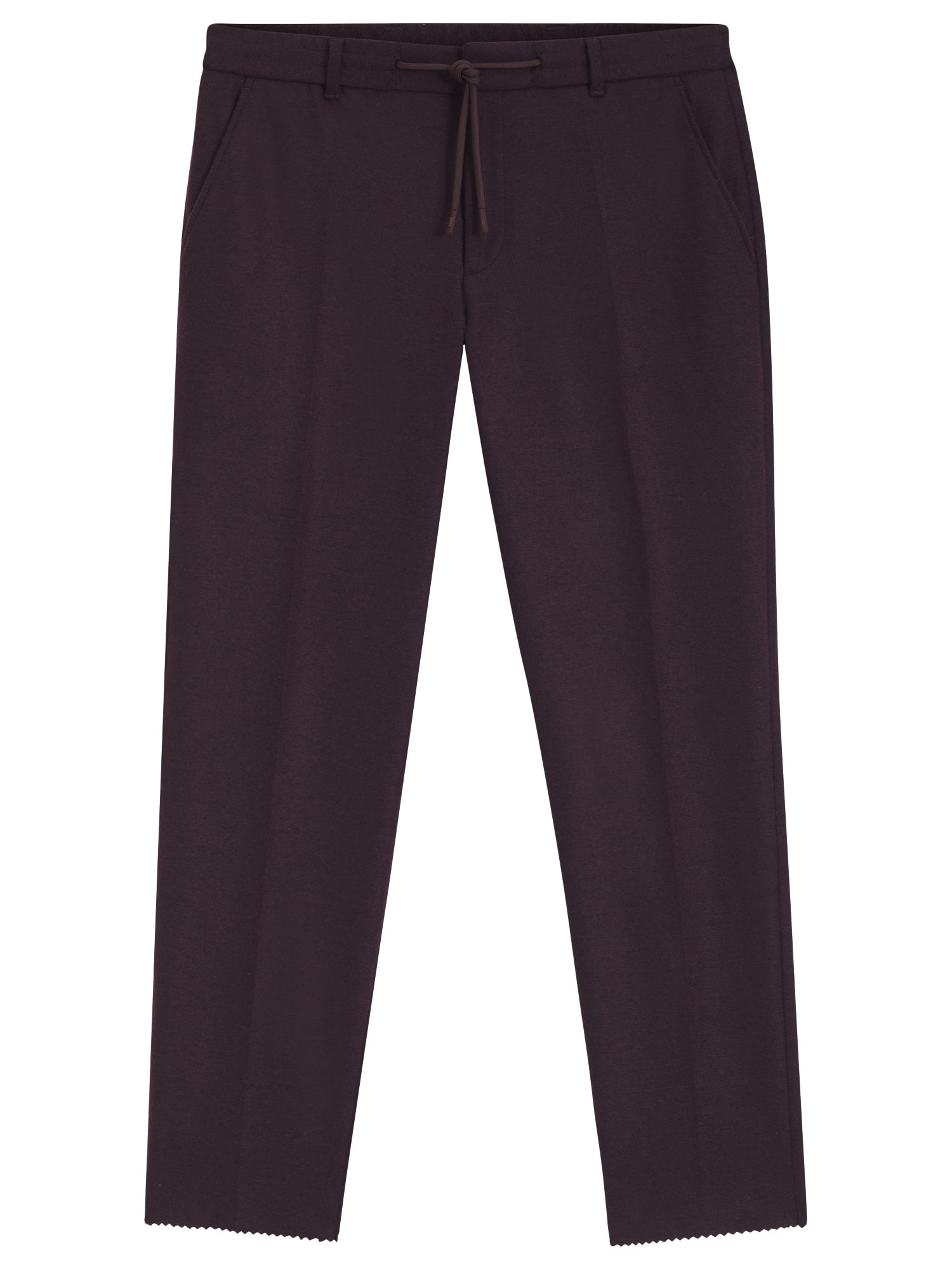 Product image 4 of 6, which shows BOSS Wool Blend Tailored Casual Trousers, Dark Burgundy, 32R