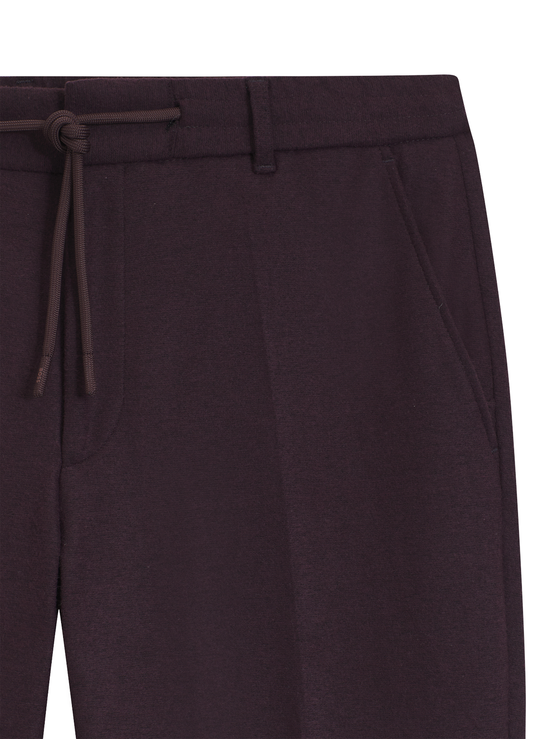 Product image 6 of 6, which shows BOSS Wool Blend Tailored Casual Trousers, Dark Burgundy, 32R