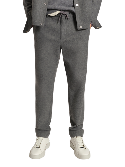 BOSS Wool Blend Tailored Casual Trousers, Grey, Grey