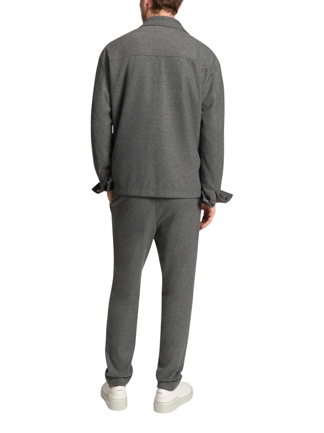 Product image 2 of 6, which shows BOSS Wool Blend Tailored Casual Trousers, Grey, 32R