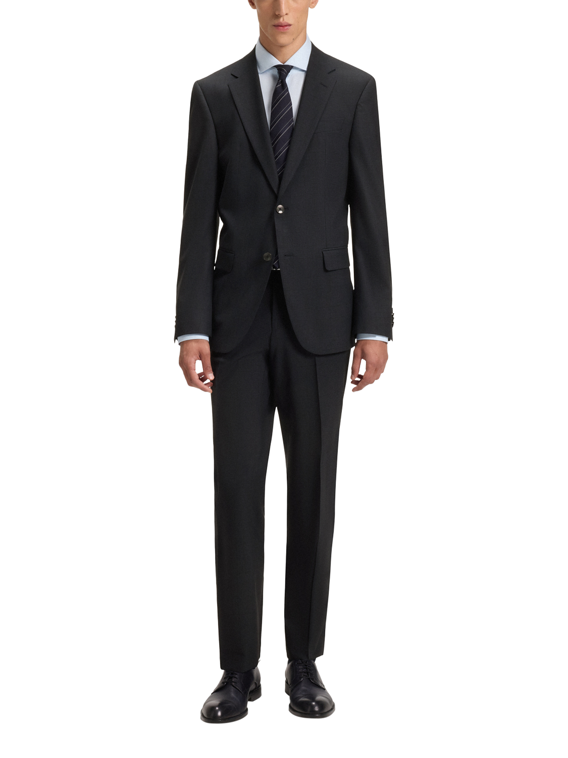 Product image 3 of 6, which shows BOSS Regular Fit Wool Blend Suit Trousers, Dark Blue, 34R