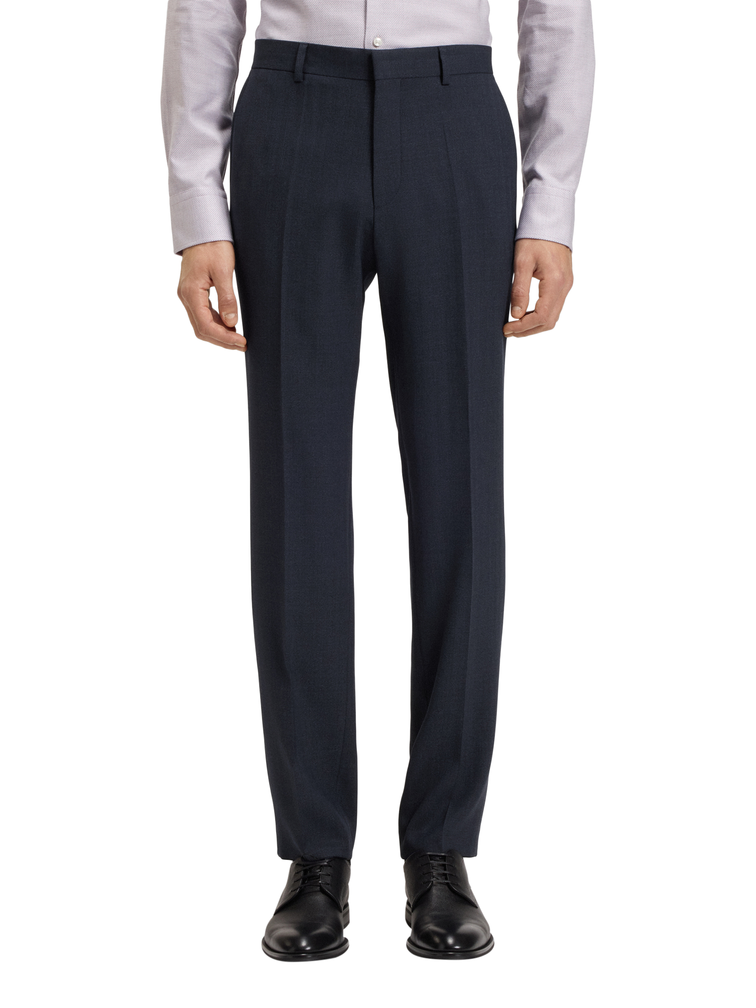 Product image 1 of 6, which shows BOSS Slim Fit Wool Blend Suit Trousers, Dark Blue, 36R