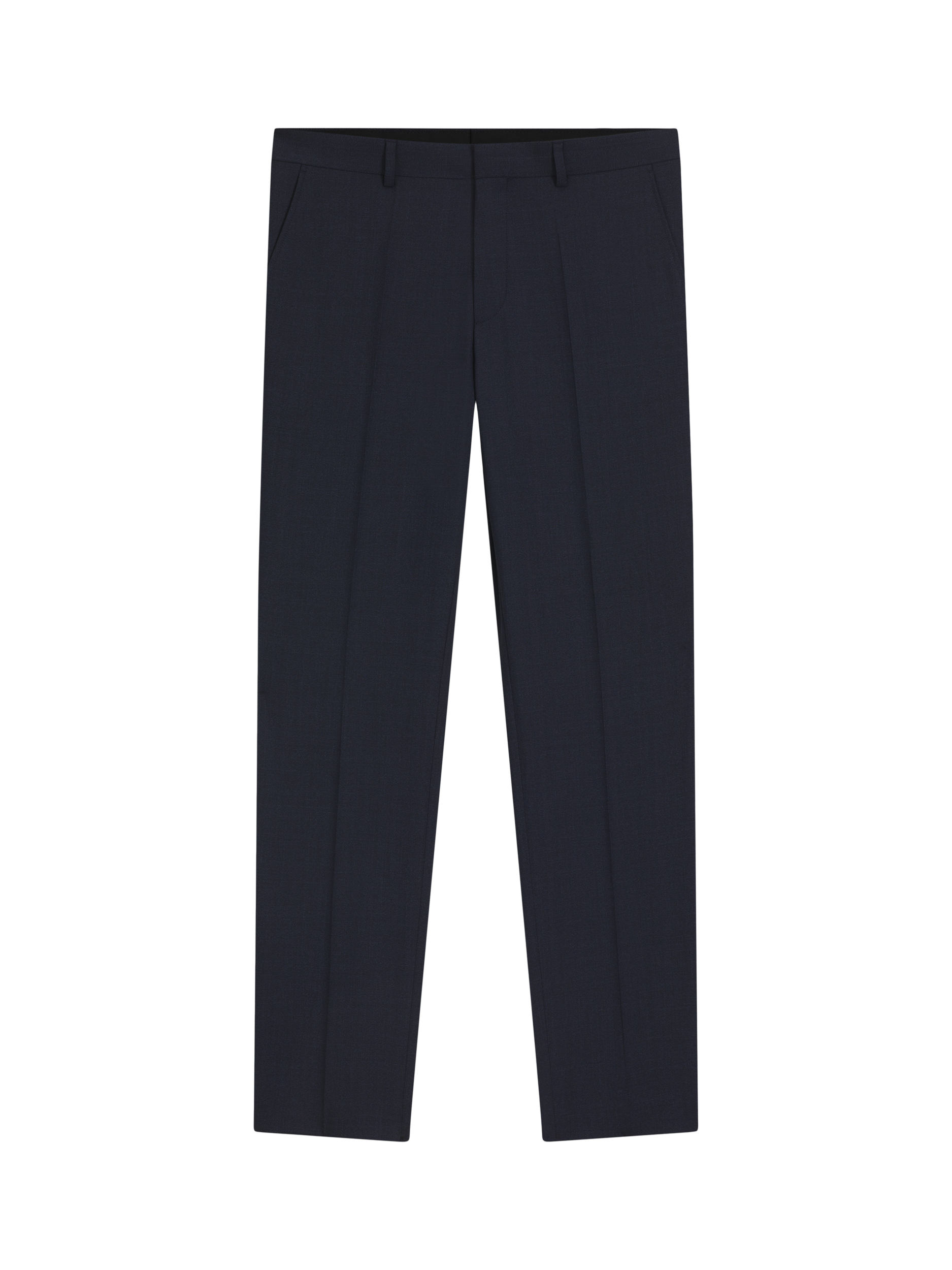 Product image 4 of 6, which shows BOSS Slim Fit Wool Blend Suit Trousers, Dark Blue, 36R