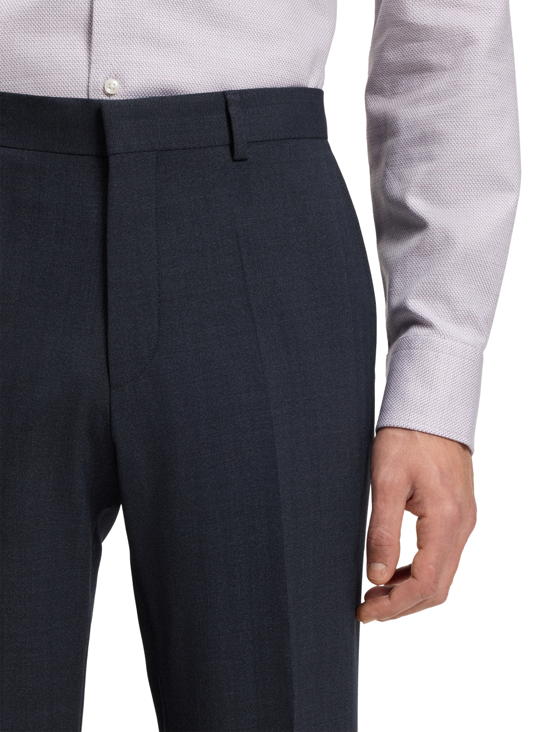 Product image 5 of 6, which shows BOSS Slim Fit Wool Blend Suit Trousers, Dark Blue, 36R