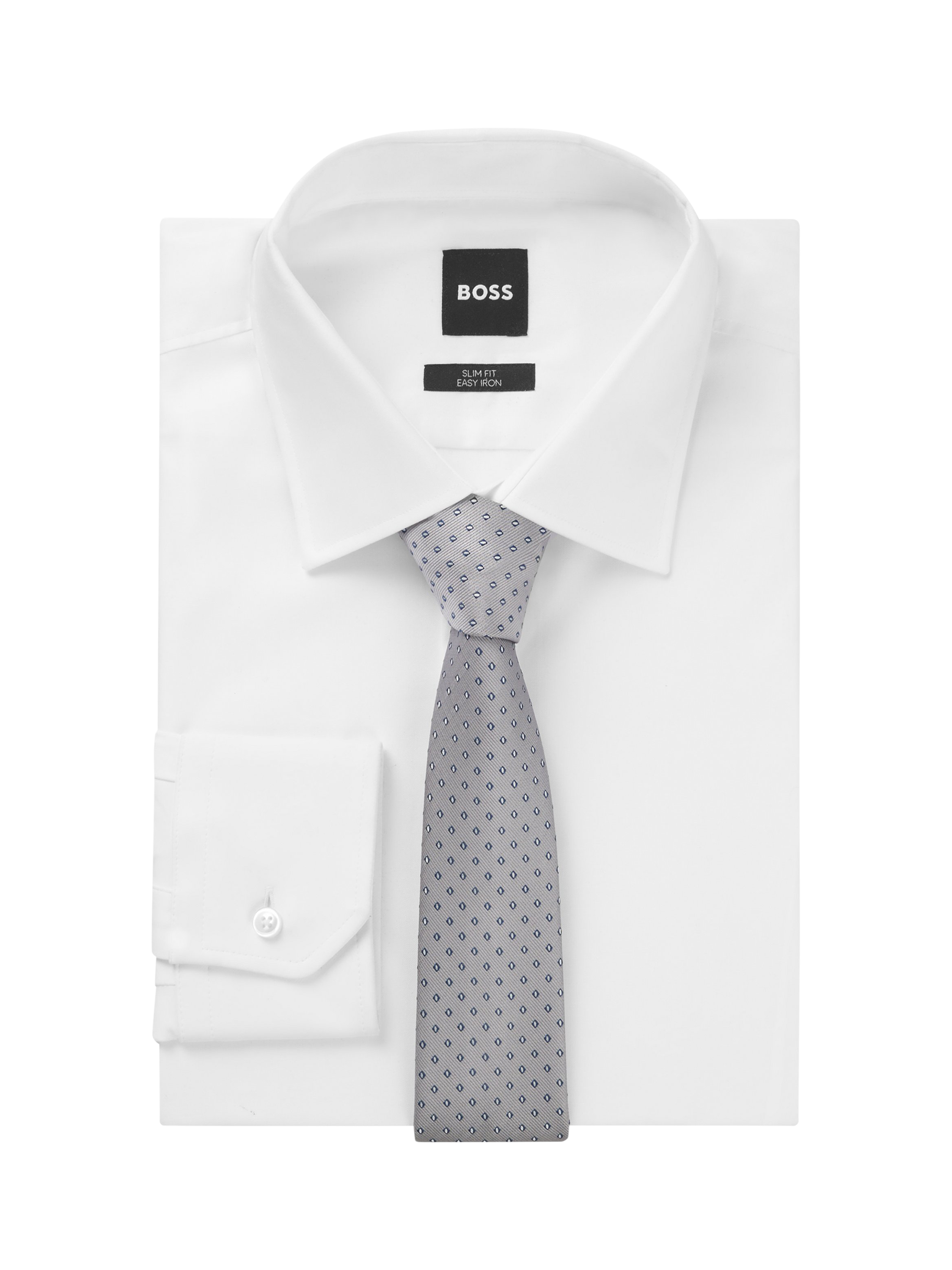 HUGO BOSS BOSS Jacquard Pattern Tie, Medium Grey