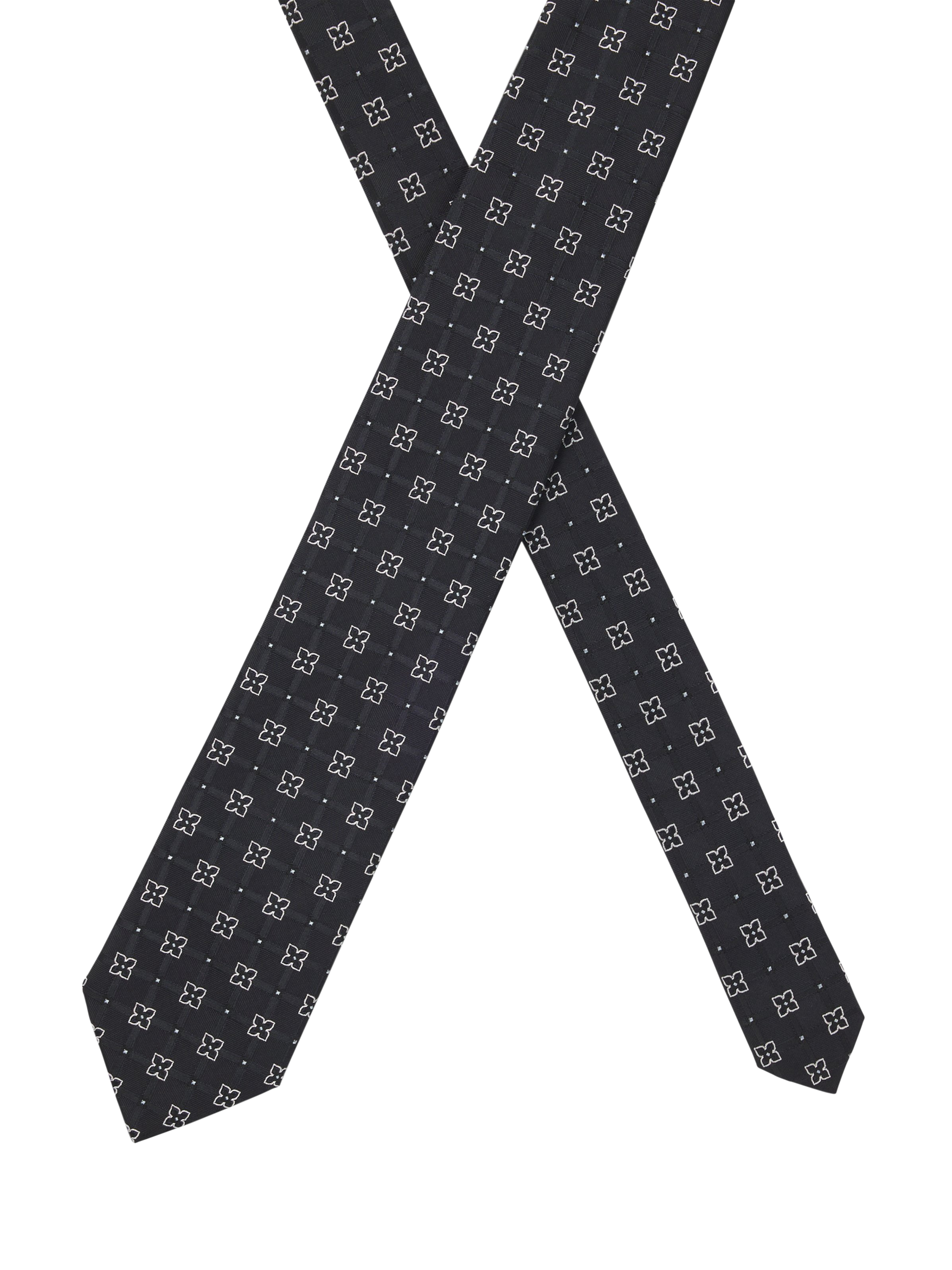 Product image 2 of 4, which shows HUGO BOSS BOSS Geometric Pattern Silk Blend Tie, Dark Blue, One Size