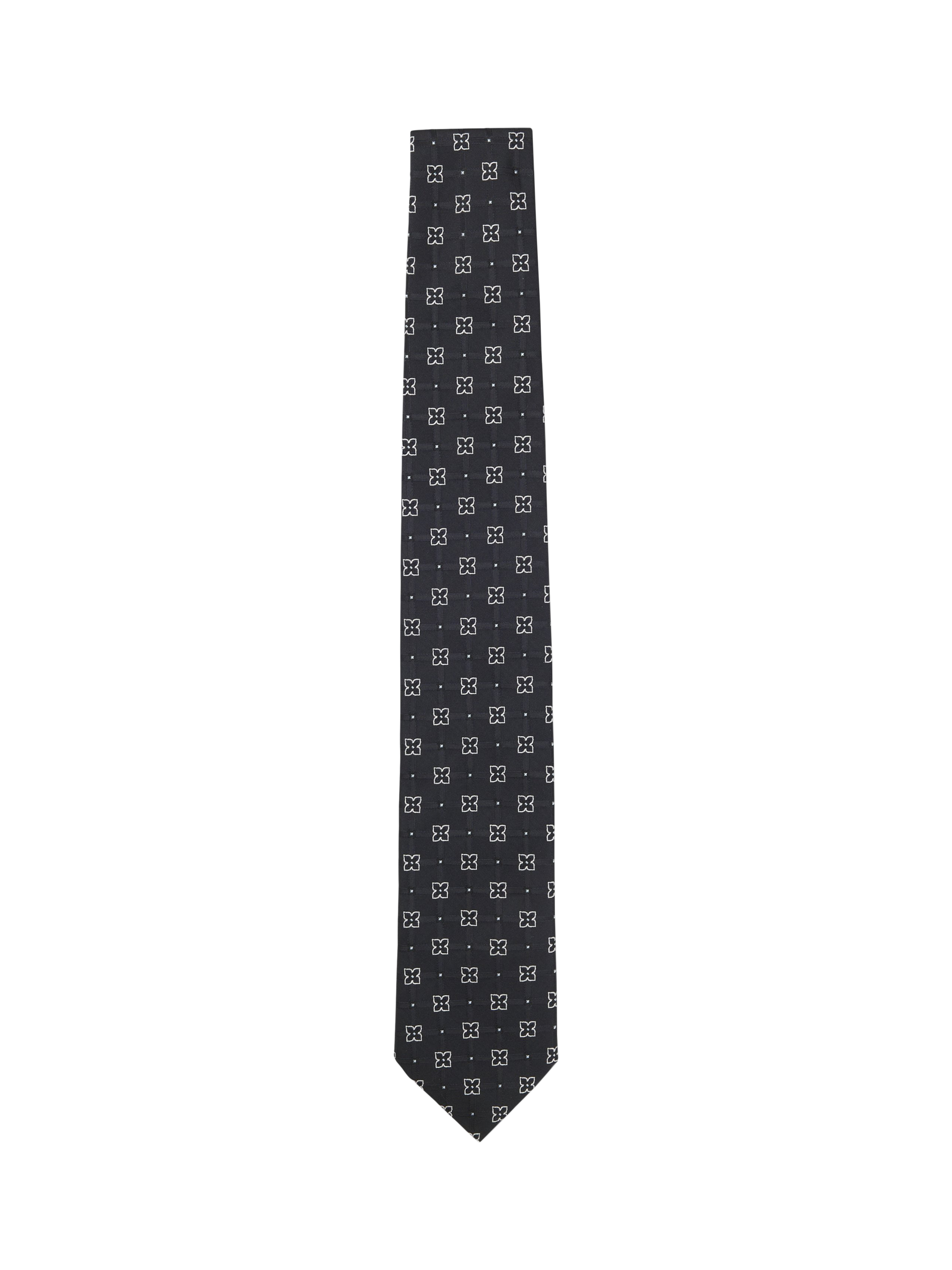 Product image 3 of 4, which shows HUGO BOSS BOSS Geometric Pattern Silk Blend Tie, Dark Blue, One Size