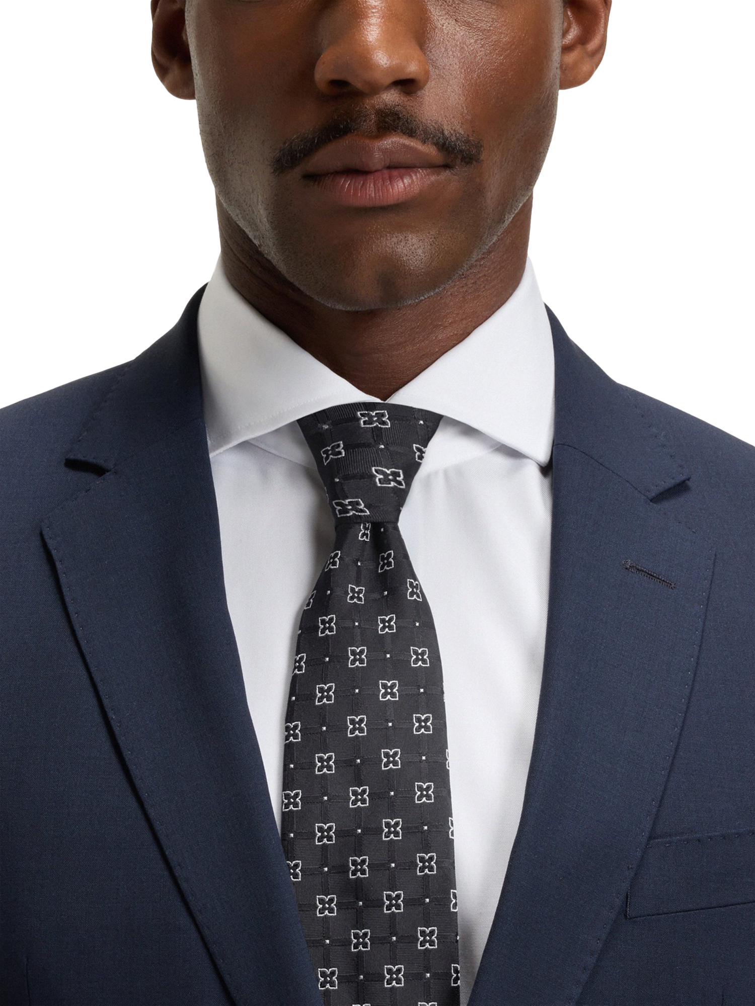 Product image 4 of 4, which shows HUGO BOSS BOSS Geometric Pattern Silk Blend Tie, Dark Blue, One Size