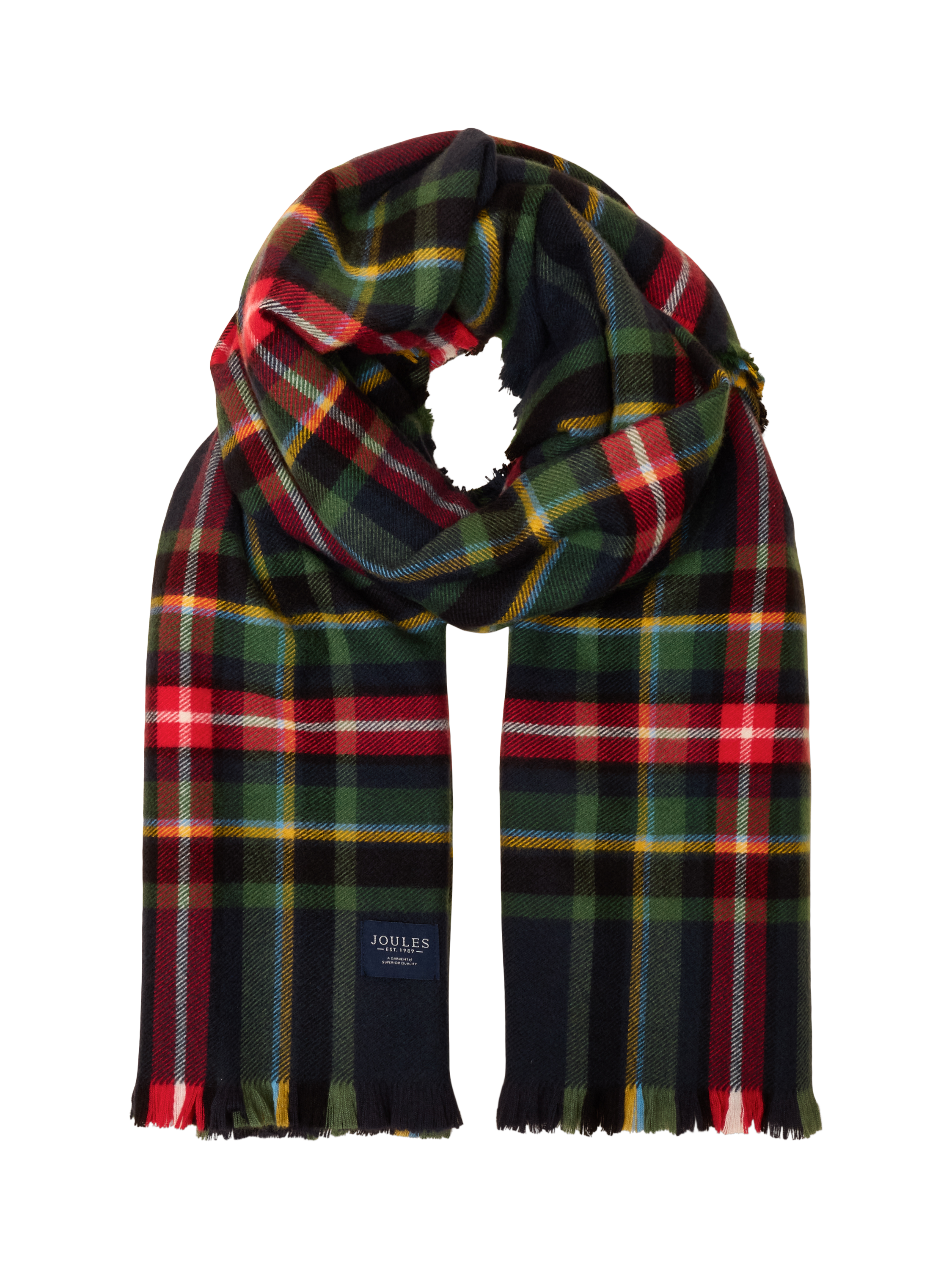 Joules Bracewell Tartan Scarf, Navy