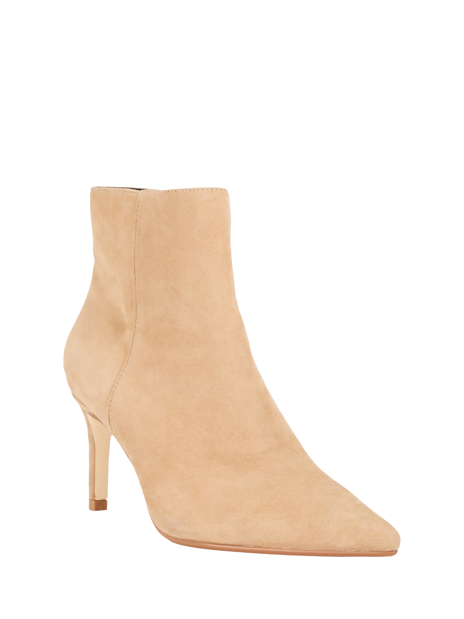 Product image 3 of 5, which shows Dune London Obsessively Suede Heeled Ankle Boots, Caramel, 36