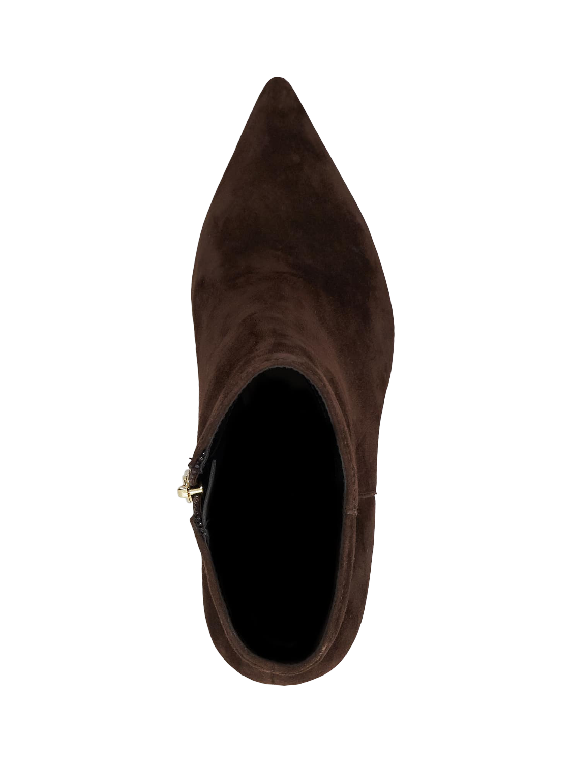 Product image 3 of 6, which shows Dune London Obsessively Suede Heeled Ankle Boots, Brown, EU36