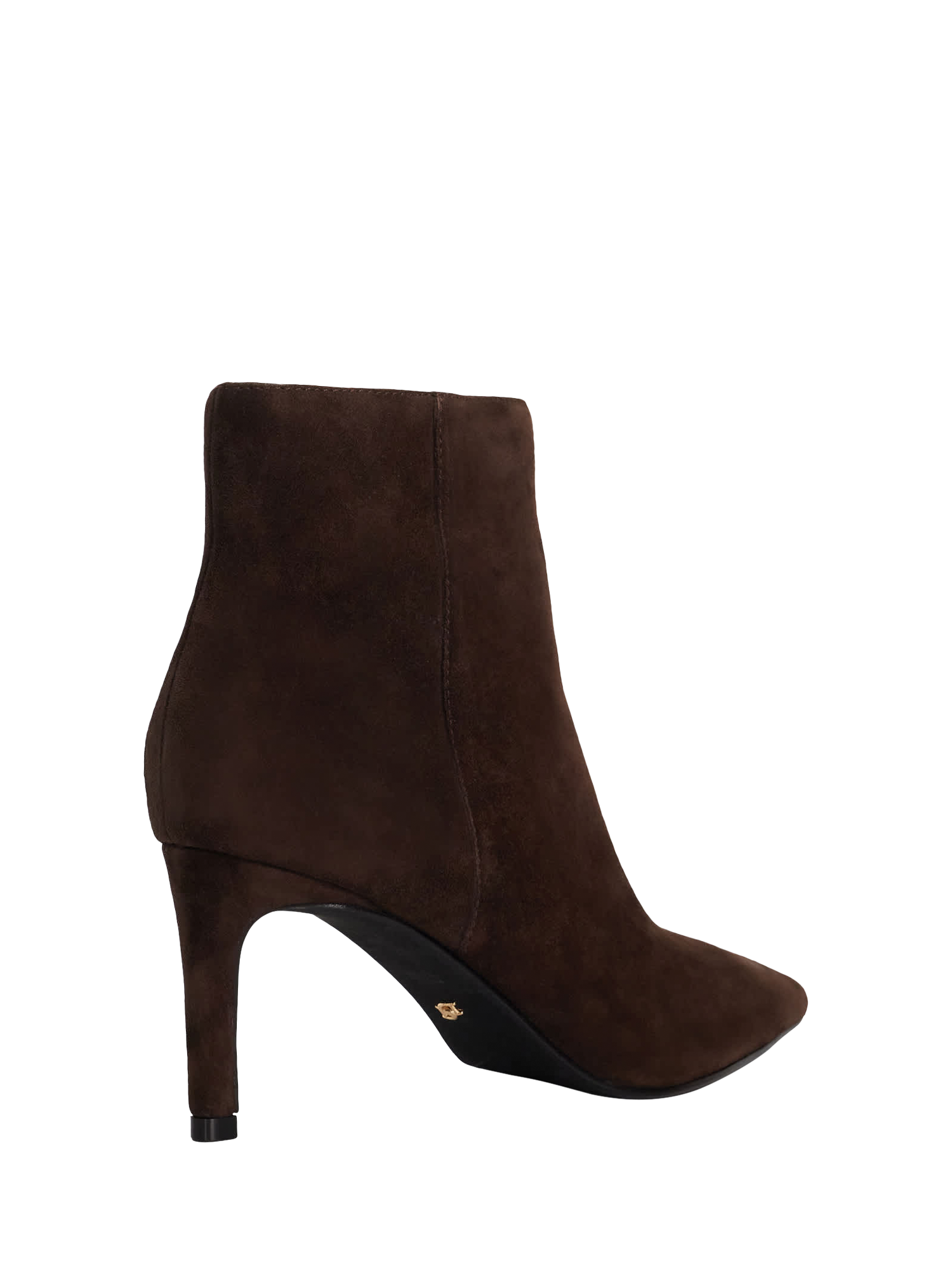 Product image 5 of 6, which shows Dune London Obsessively Suede Heeled Ankle Boots, Brown, EU36