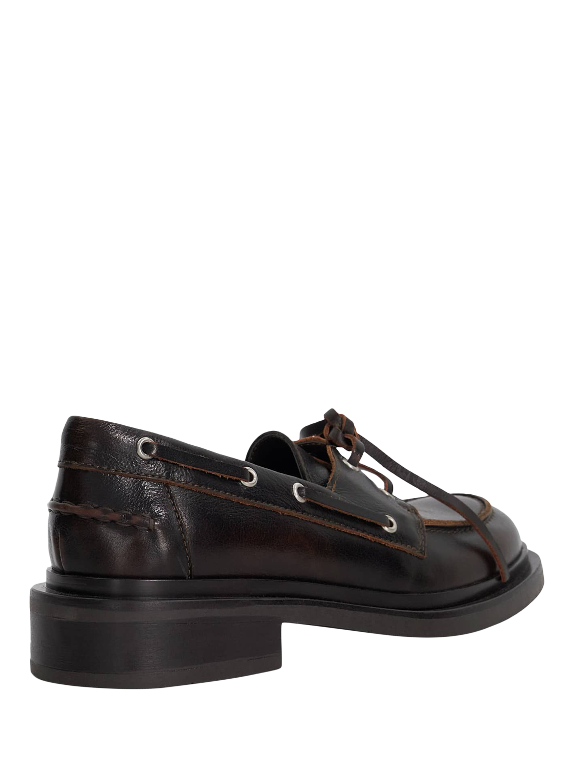 Product image 4 of 5, which shows Dune London Giigee Leather Boat Shoes, Brown, EU36