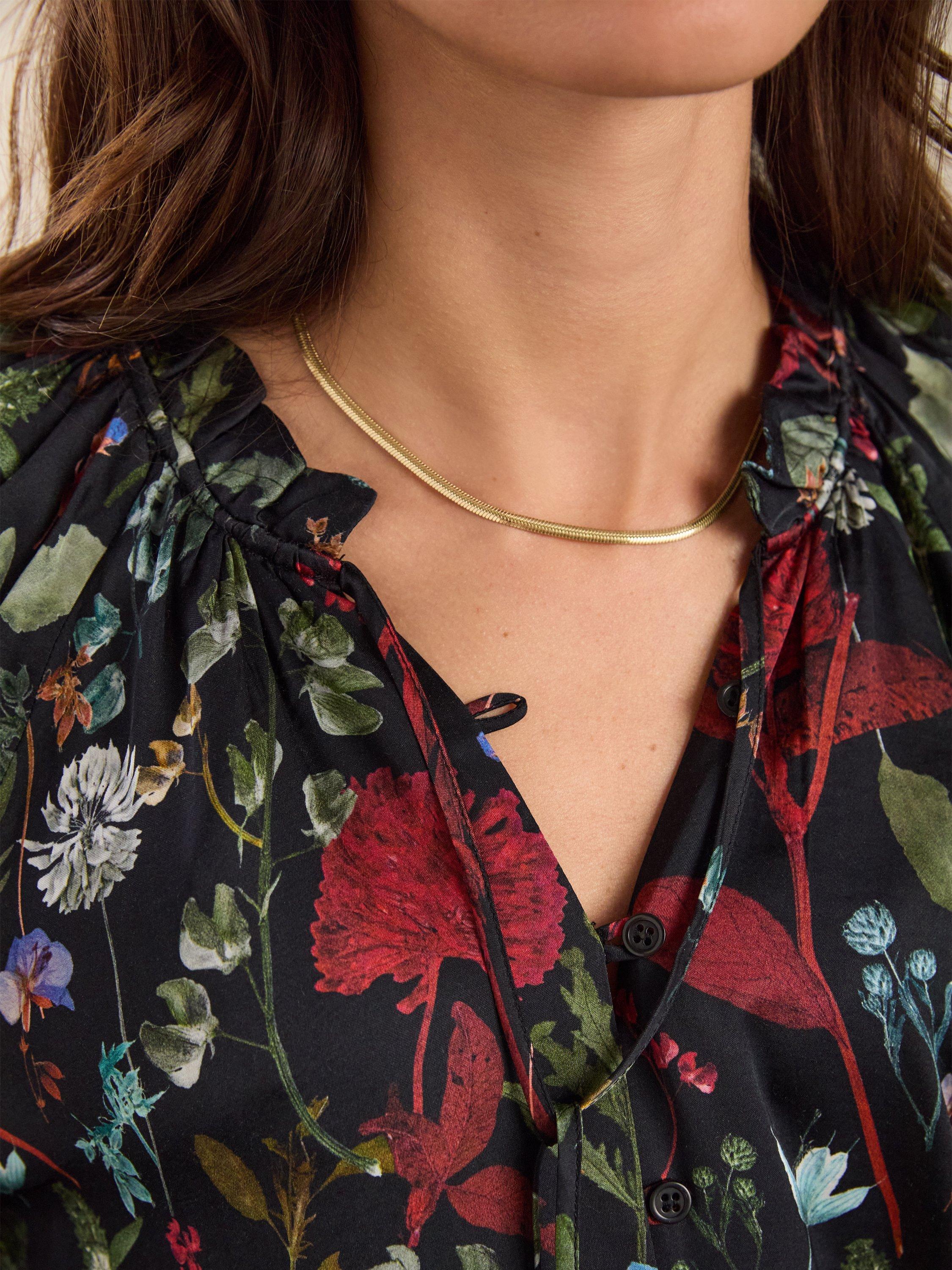 Product image 4 of 5, which shows Baukjen Jasmine Floral Long Sleeve Blouse, Black/Multi, 6