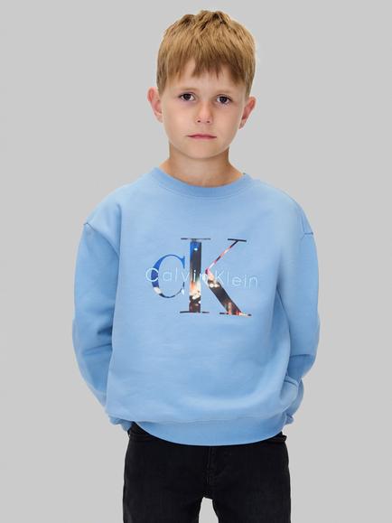 Calvin Klein Kids' Photo Logo Sweatshirt, Faded Denim, Faded Denim