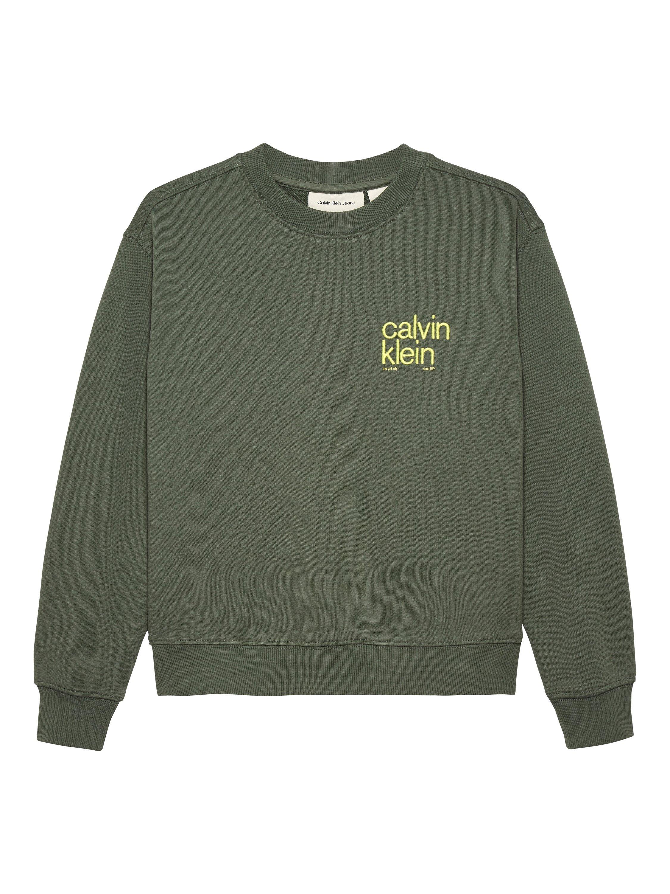 Product image 1 of 2, which shows Calvin Klein Kids' Brooklyn Bridge Sweatshirt, Thyme, 8 years