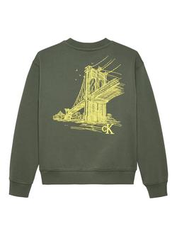 Calvin Klein Kids' Brooklyn Bridge Sweatshirt, Thyme - view 2, Thyme